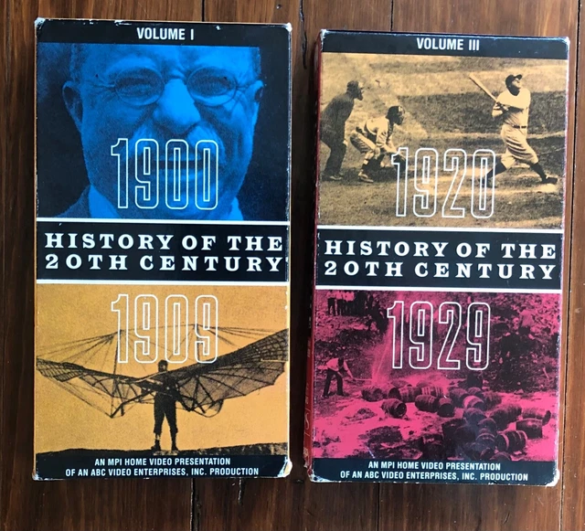 2 HISTORY OF the 20th Century VHS Tapes 1980 ABC Home Video volumes 1