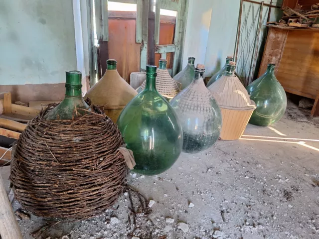 Damigiane 54 litri italiana vaso di vetro verde chiaro 66 centimetri  damigiane Bottiglia di vino vintage XXL decorazione demijohn -  Italia