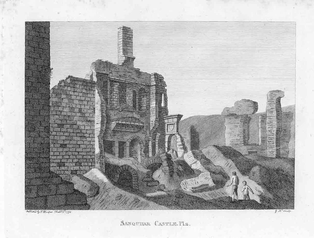 1797 Antique Print SANQUHAR CASTLE PL.2 Dumfries and Galloway (GS171)