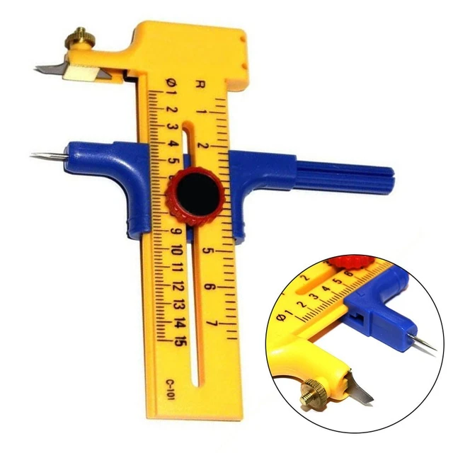 Coupe-cercle rotatif, jaune en plastique PVC réglable, outil de coupe