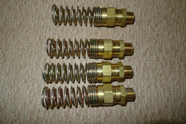 1/2" NPT Hose Connector w/Spring Guard for 3/4" ODx3/8" ID Rubber Air Brake Hose