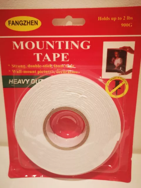 2x Strong Double Sided Mounting Foam Tape Heavy Duty Sticks Like Nails 20mm x 5m