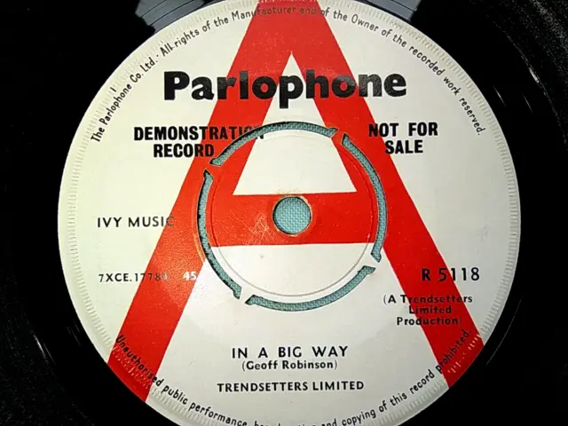 Trendsetters Limited In A Big Way 1964 Uk Demo Vinyl 7" King Crimson Rock Giles
