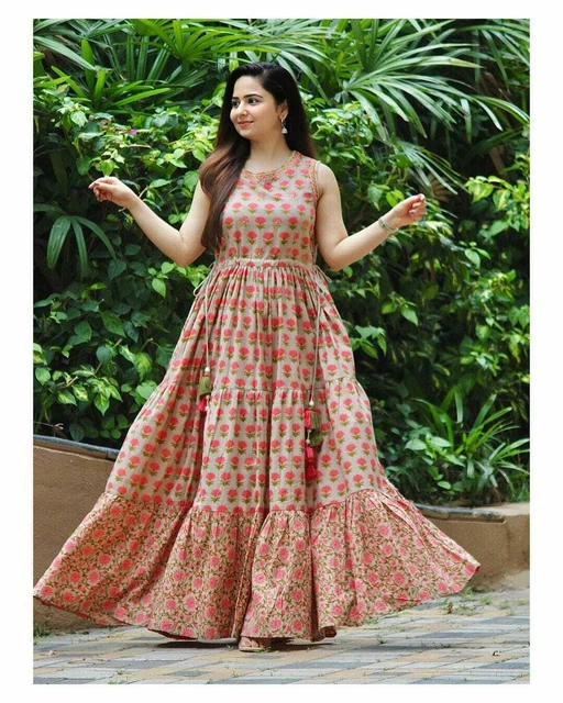 Abito abito da festa donna indiana pakistana ragazza svasato lungo Kurti festival tunica abito
