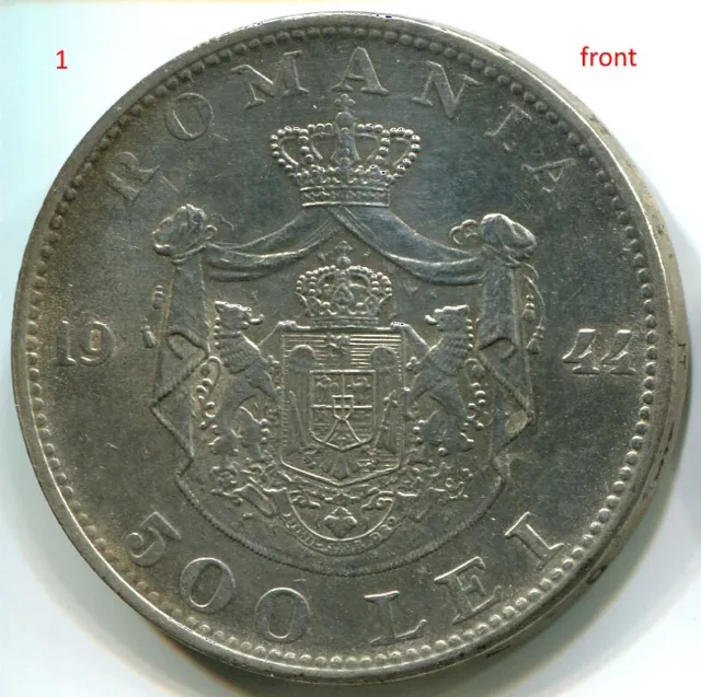 Romania C166 1944 500 Lei, KM#65, XF-AU silver coin