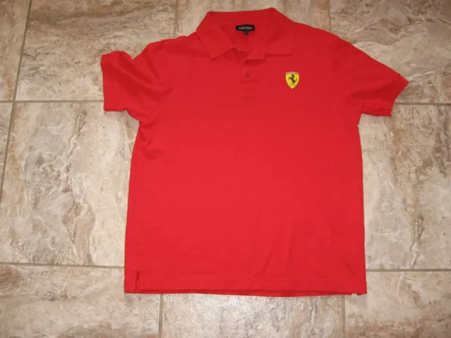 NICE !!  red Ferrari Polo Shirt Puma  womens Men’s XL Shield Logo