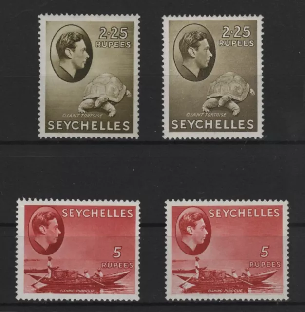 Seychelles King Georg VI 1938-49 incl. Var chalky unused - see 9 scans