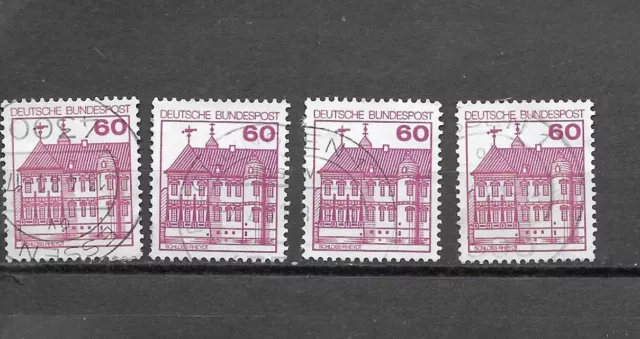 3311 - Bund - 4  Rollenmarken  Mi-Nr.  1028   Alte Fluoreszenz      gestempelt