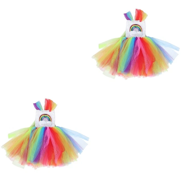 2 Count Vestito A Rete Ragazza Gonna Arcobaleno Per Bambini Foto Artistiche