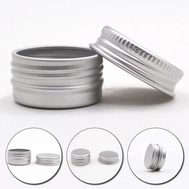 1 pieza frascos de lata de aluminio bálsamo labial contenedor de lata con tapa atornillada vela latas de té caja