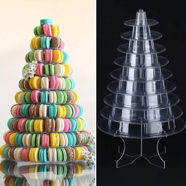 10 Tiers Round Macaron Tower Display Stand PVC Display Rack Cake Display Rack AU