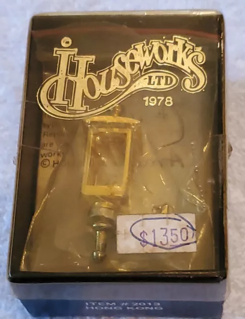 Vtg 78 Houseworks Ltd Dollhouse Wired Brass Outdoor Light Fixture 12V Amanda NOS