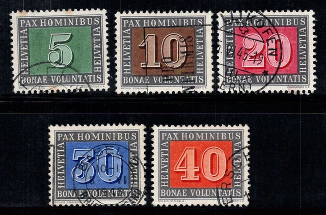 Suisse 1945 Mi. 447-451 Oblitéré 100% Paix