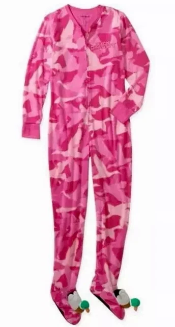 NEW DUCK DYNASTY Footed Pajamas PINK CAMO Costume UNION SUIT M L or XL LAST ONES 49.99 PicClick
