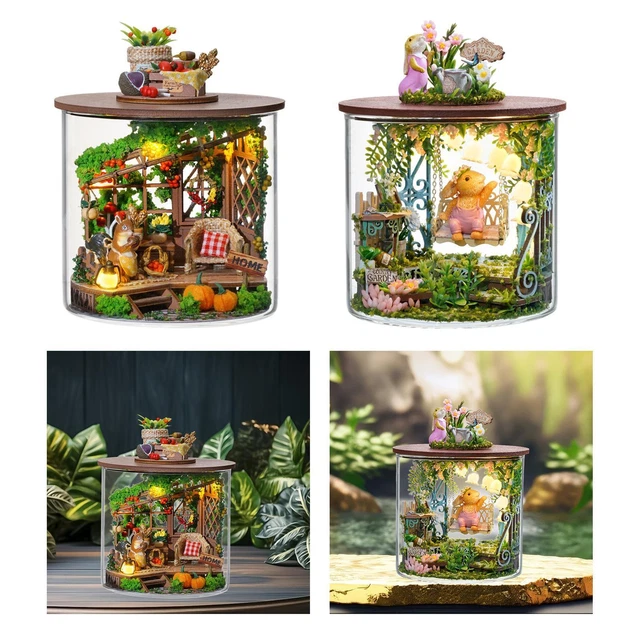 Maison De Poupée Miniature En Forme Darbre Avec Meubles Et Housse P Decoration Romantique Amz B01kxp36s4