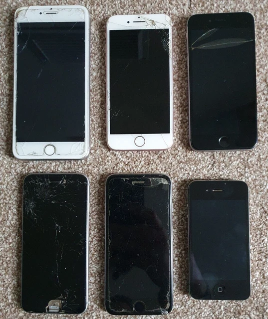 JOBLOT 6x Apple iPhone Smart Phones 4s 6 6s 7, FOR PARTS, See Description