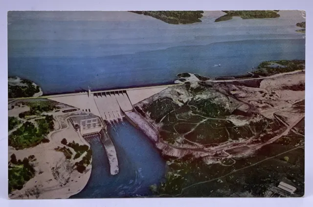 Aerial View Folsom Dam, California CA, Vintage Chrome Postcard