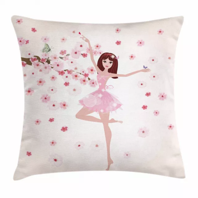 Kissenbezug Dekokissen für Sofa Ballett Ballerina-Mädchen Sakura Baum