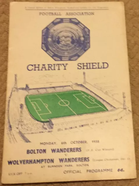 1958 Charity Shield Bolton Wanderers v Wolverhampton Wanderers