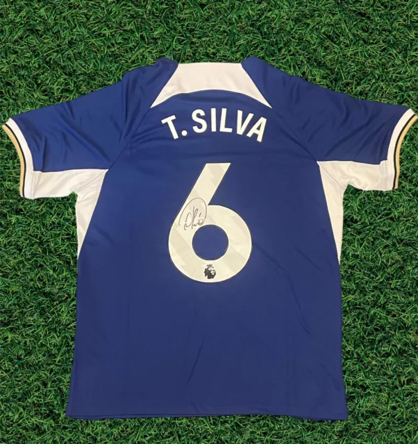 Thiago Silva Genuine Signed Chelsea Home 23/24 Shirt Football Autograph