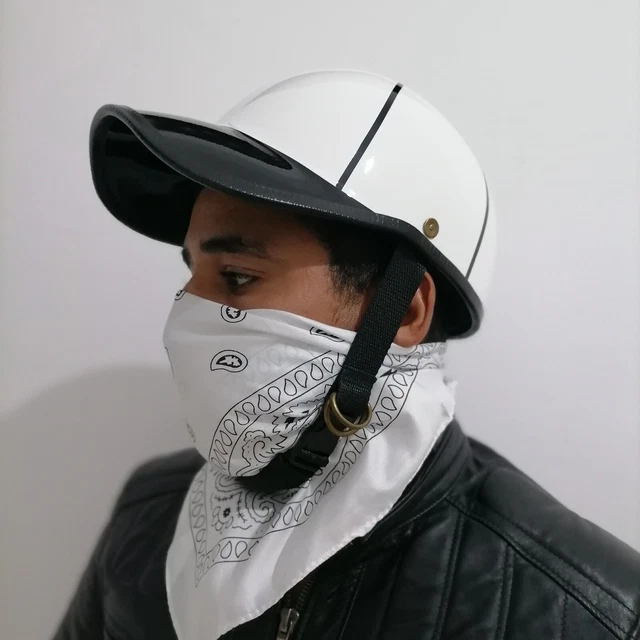 Custom Helmet Motorcycle Half Helmet Baseball Hat Cap white  black Fiberglass 2
