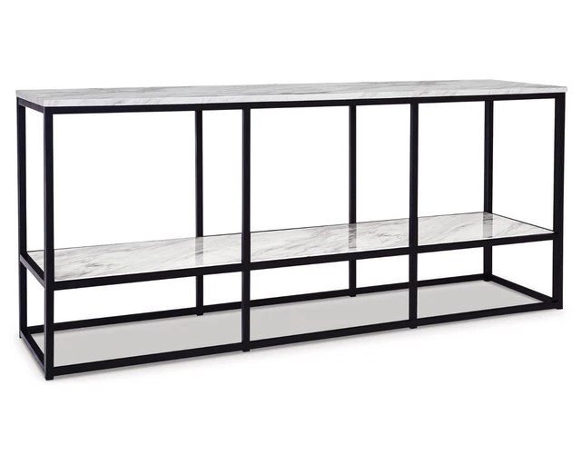 Signature Design By Ashley Donnesta Contemporary Faux Carrara Marble Tv Stand...