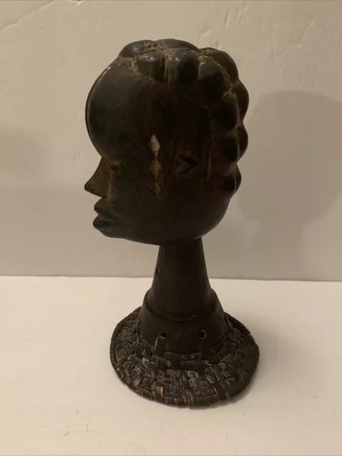 Antique African Tribal Art Ekoi Ejagham Janus Head Crest Nigeria 8”