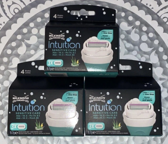Lot De 3 Boîtes Wilkinson Sword Intuition Sensitive Care rechange 4 Lames 3x3