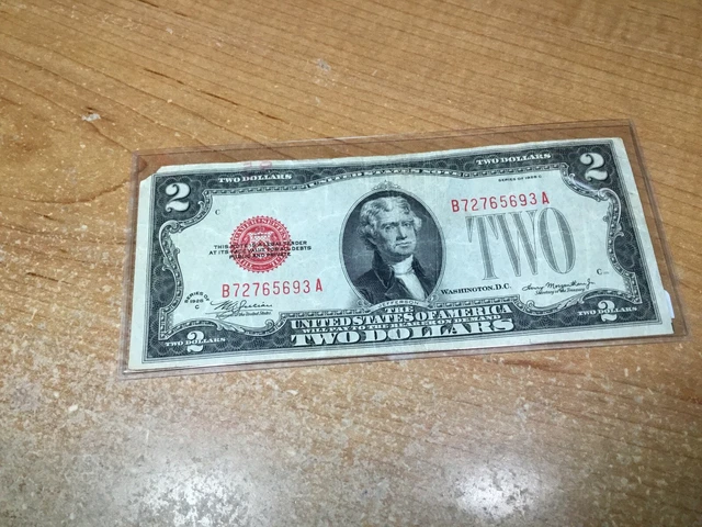 1928 C-$2 Bill Two Dollar -Red Seal U.S. Note-5693 A