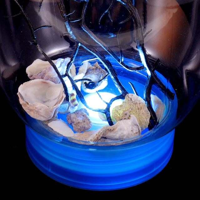 Practical Small Fish Tank Aquatic Ecosystem Aquarium LED Revolving Base Aquarium