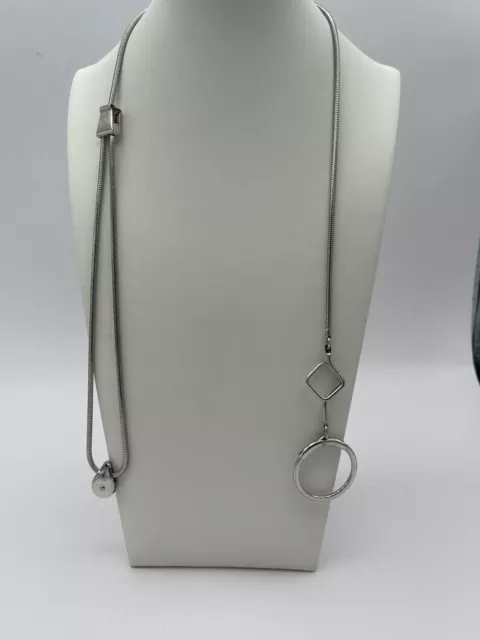 Lanyard, Silver Tone, Snake Chain, Adjustable