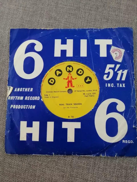 Vintage Children’s 7” vinyl record Real Train Sounds Dandy Records 45rmp EP