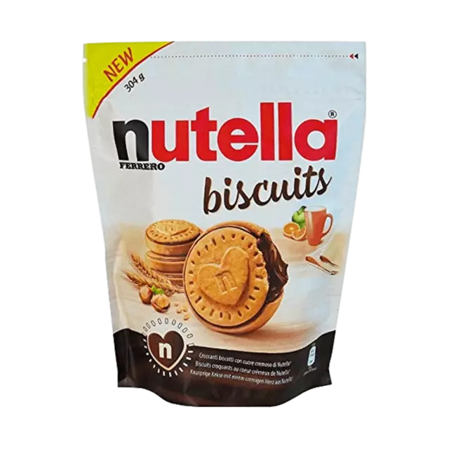 N.1 Emballage Nutella Biscuits De 304gr - Biscuits Du Coeur Crémeux