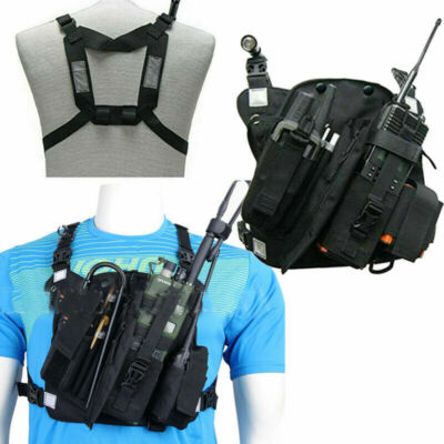 Tracolla Chest Rig Kongqiabona con Pettorina Anteriore e Posteriore Gilet con Fondina a Doppia Tasca Riflettente 