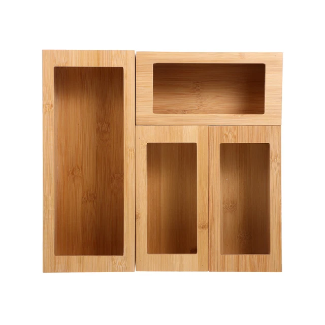Caja de almacenamiento de bambú para bolsas selladas soporte para bolsas de bocadillos dispensador