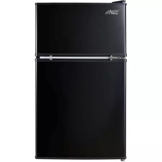 3.2 Cu ft Two Door Mini Fridge with Freezer, Black, E-Star,US