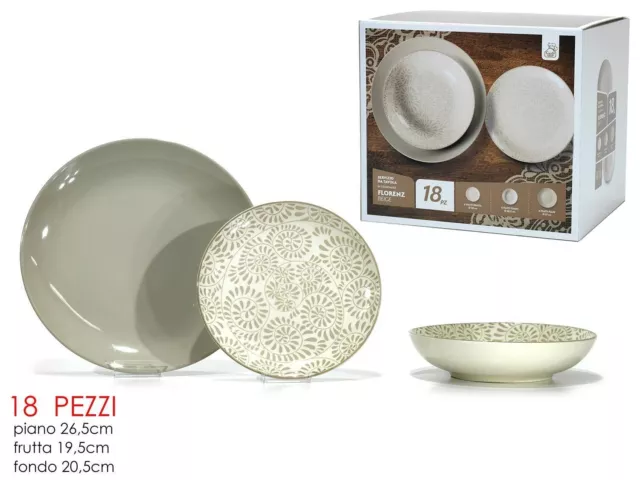 MÄSER 9314021 Serie Niara - Set di piatti moderni per 6 persone, in stile  vintage, 12 pezzi, in ceramica, grigio e nero, gres 