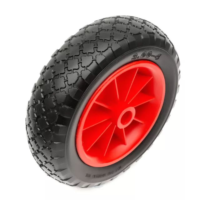 Plastic Red Wheel PU Solid Puncture Proof Tyre 10 Inch 260x85 130kg Wheelbarrow