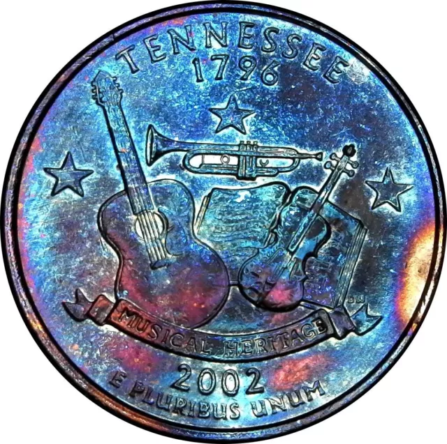 2002 Quarter- Tennessee - Aqua Ruby Toned. Toning. SN1108