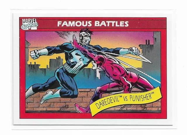1990 Impel Marvel Universe Series 1 Card #110 Daredevil vs. Punisher