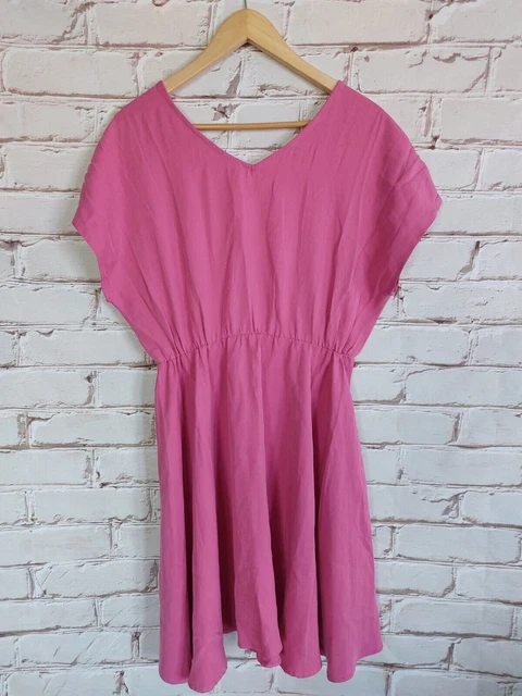 American Vintage Robe Femme Robe Abito Taille M Rose Lyocell Robe Cocktail