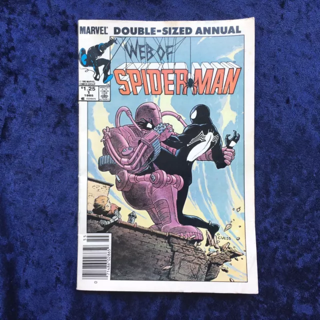 MARVEL COMICS~WEB OF SPIDERMAN~DOUBLE SIZED ANNUAL# 1 1985 Newsstand 🔥💎