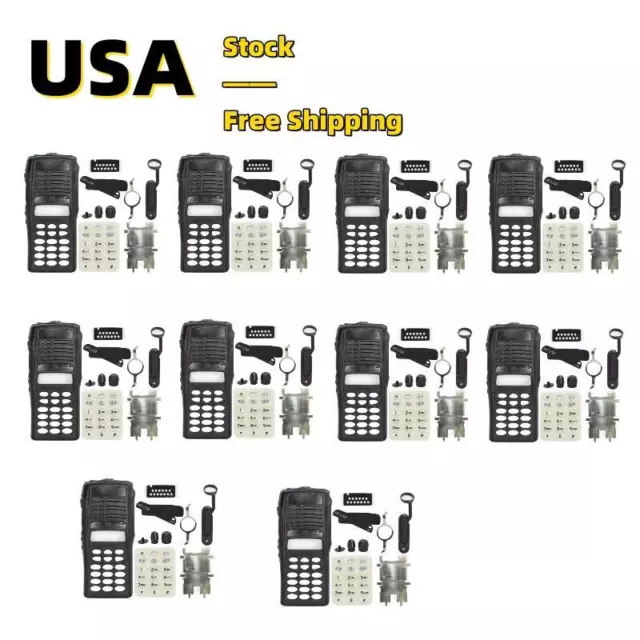 Black Replacement Repair Housing Case Cover for HT1250 Full-Keypad Radio 10X