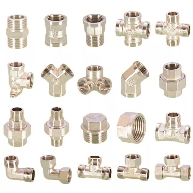 Bsp 1/2"(20mm) Brass Adapters Female/Male Thread Pipe Joiner Connector Fitting