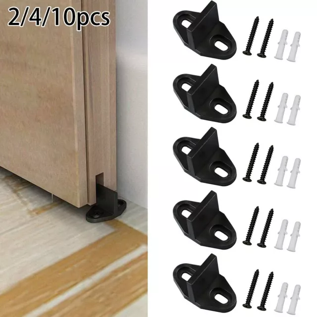 Black Sliding Door Barn Hardware Bolts Bottom Floor Guide Wall Screws Adjustable