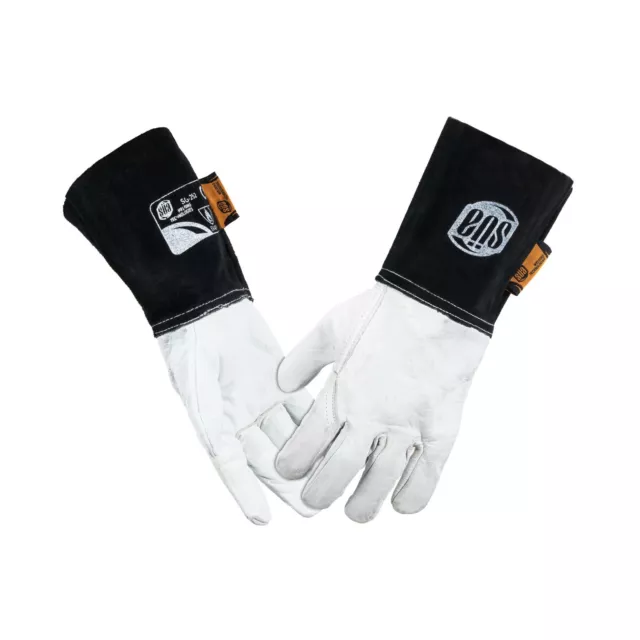 SÜA TIG Welding Gloves - Pearl Goat Grain Leather with 6" Cow Split Leather Cuff