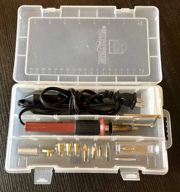 Kit de quema de madera Walnut Hallow completo en caja con todas las puntas Control del interruptor de atenuación