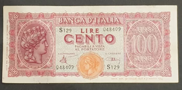 Banconota 100 Lire Italia Turrita SPL +++