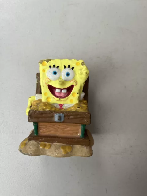 2002 Spongebob Squarepants Candle Treasure Chest Cake Topper Vintage Nickelodeon