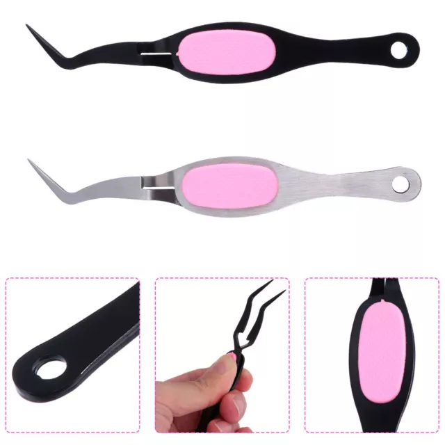 2 Pcs Tweezers for Jewelry Precision Nail Positioning Clip